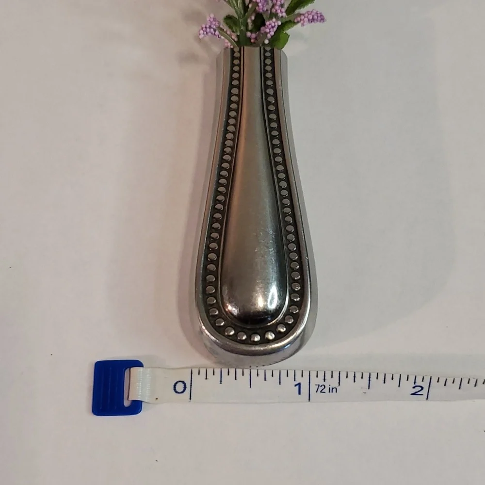 Refrigerator bud vase handcrafted from vintage silverware - Picture 9 of 9